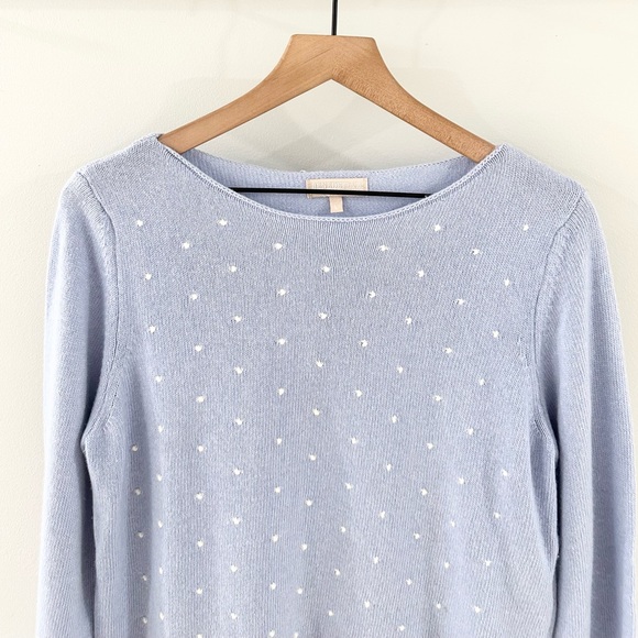 Benedetta B Swiss Dot Wool/Cashmere Blend Sweater Blue Size Large - Picture 2 of 5